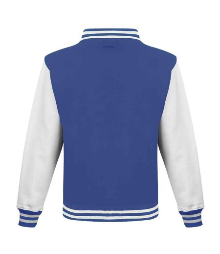 Blouson d´université adulte bleu roi / blanc Awdis