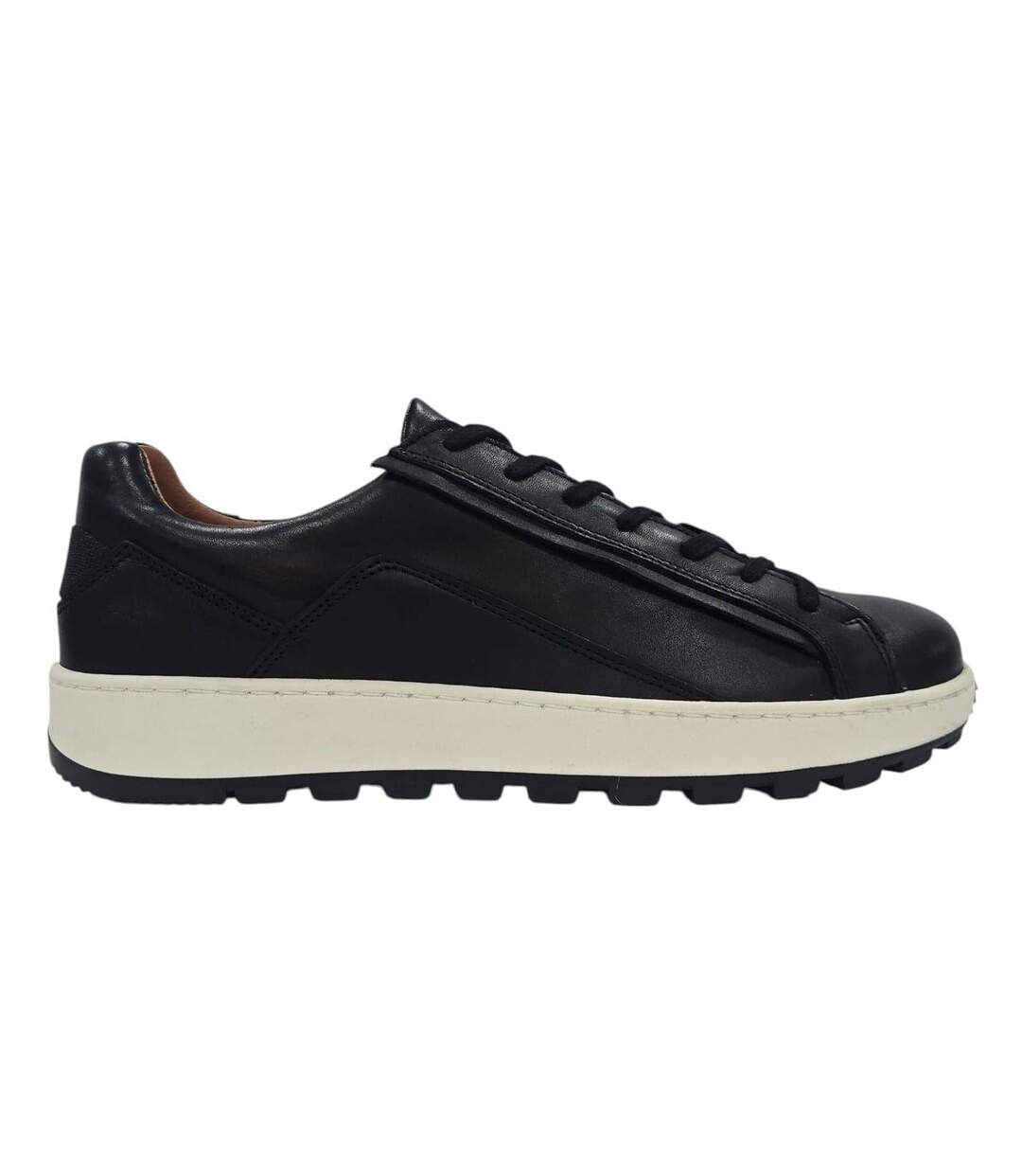 Mens Gilmore Leather Lace Up Trainers Black Nicholas Deakins-1