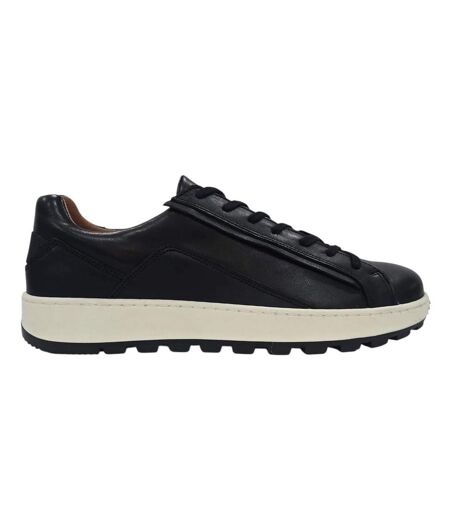 Mens Gilmore Leather Lace Up Trainers Black Nicholas Deakins