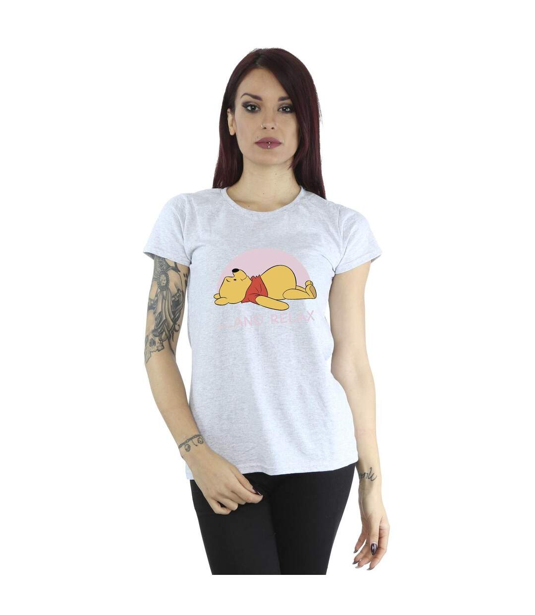 Disney T-shirt en coton relax Winnie The Pooh Femme/Ladies (Gris sportif) - UTBI44878-2