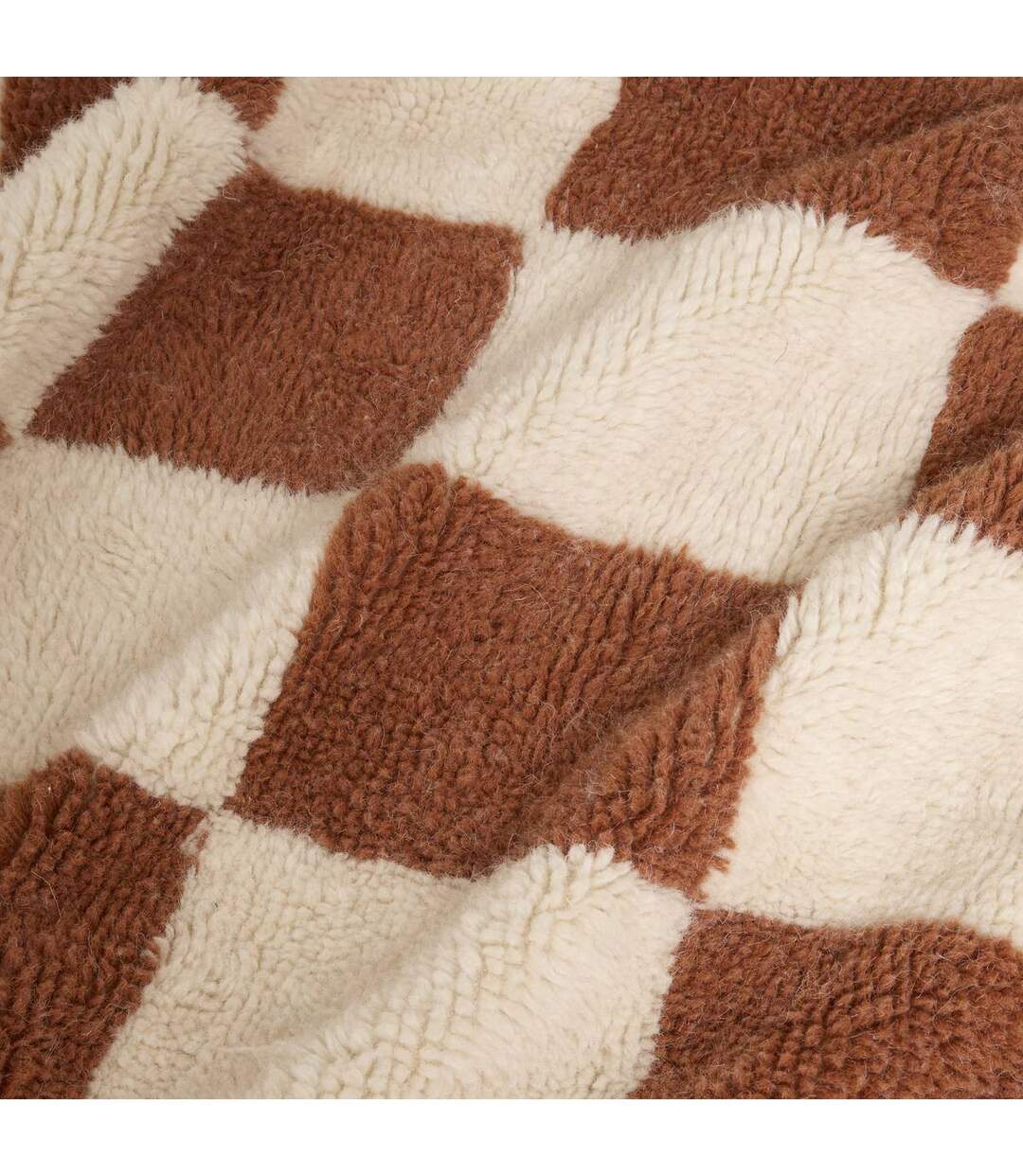 Tapis Damier en Laine Homy 160x230cm Marron-4