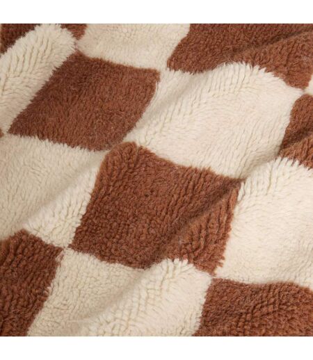 Tapis Damier en Laine Homy 160x230cm Marron