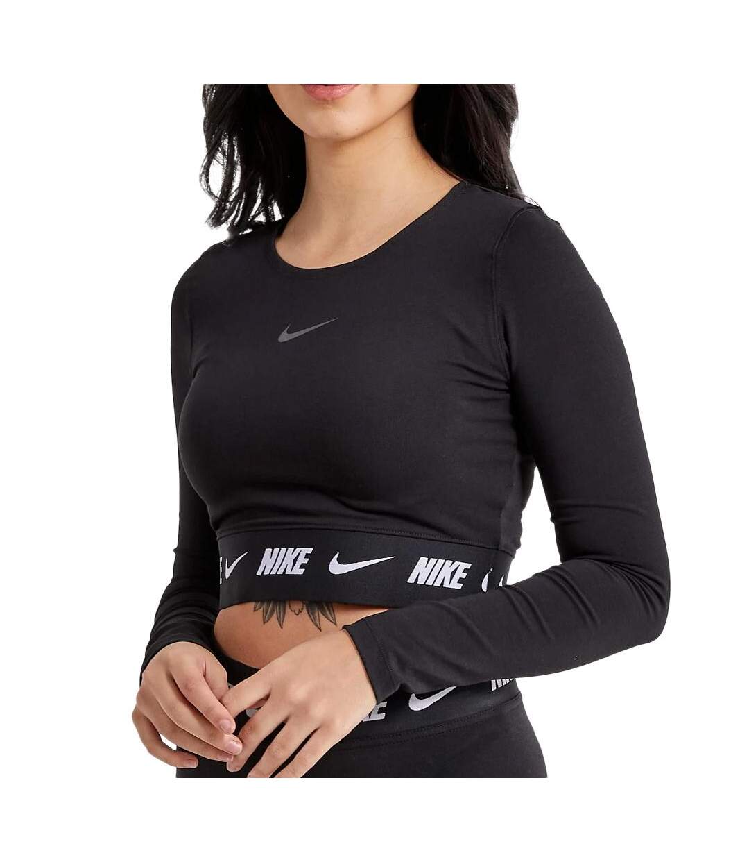 T-Shirt Manches Longues Noire Femme Nike Tape - L-1