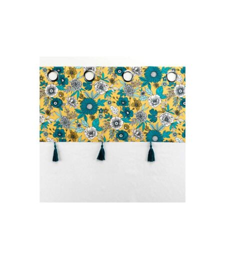 Rideau Voilage à Œillets Bohoflora 140x240cm Jaune