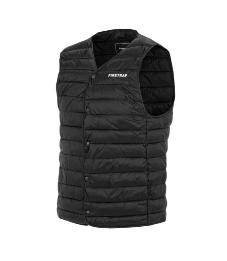 Doudoune Sans Manches Motif/style Logo Homme Noir Firetrap