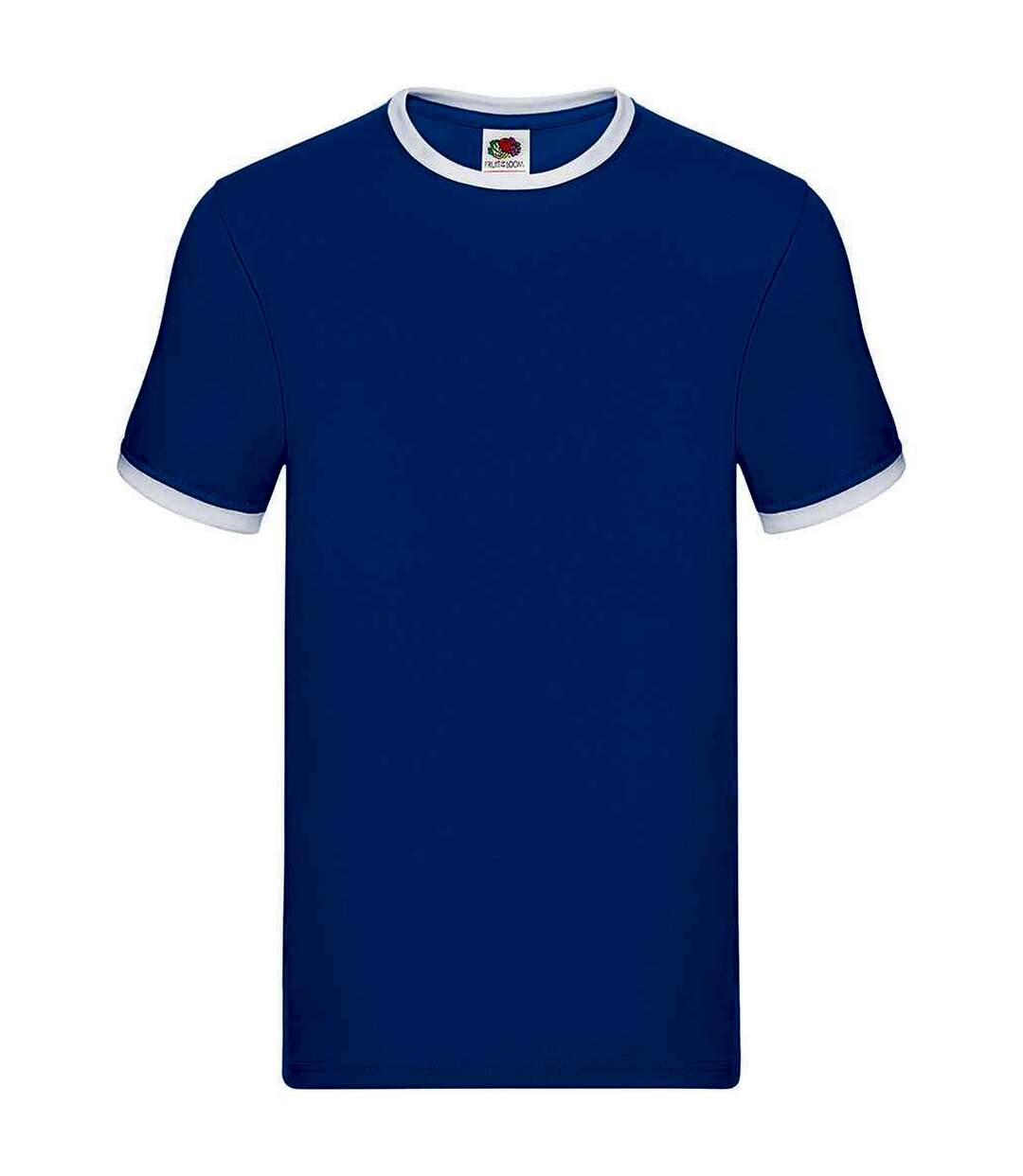 T-shirt ringer homme bleu roi / blanc Fruit of the Loom