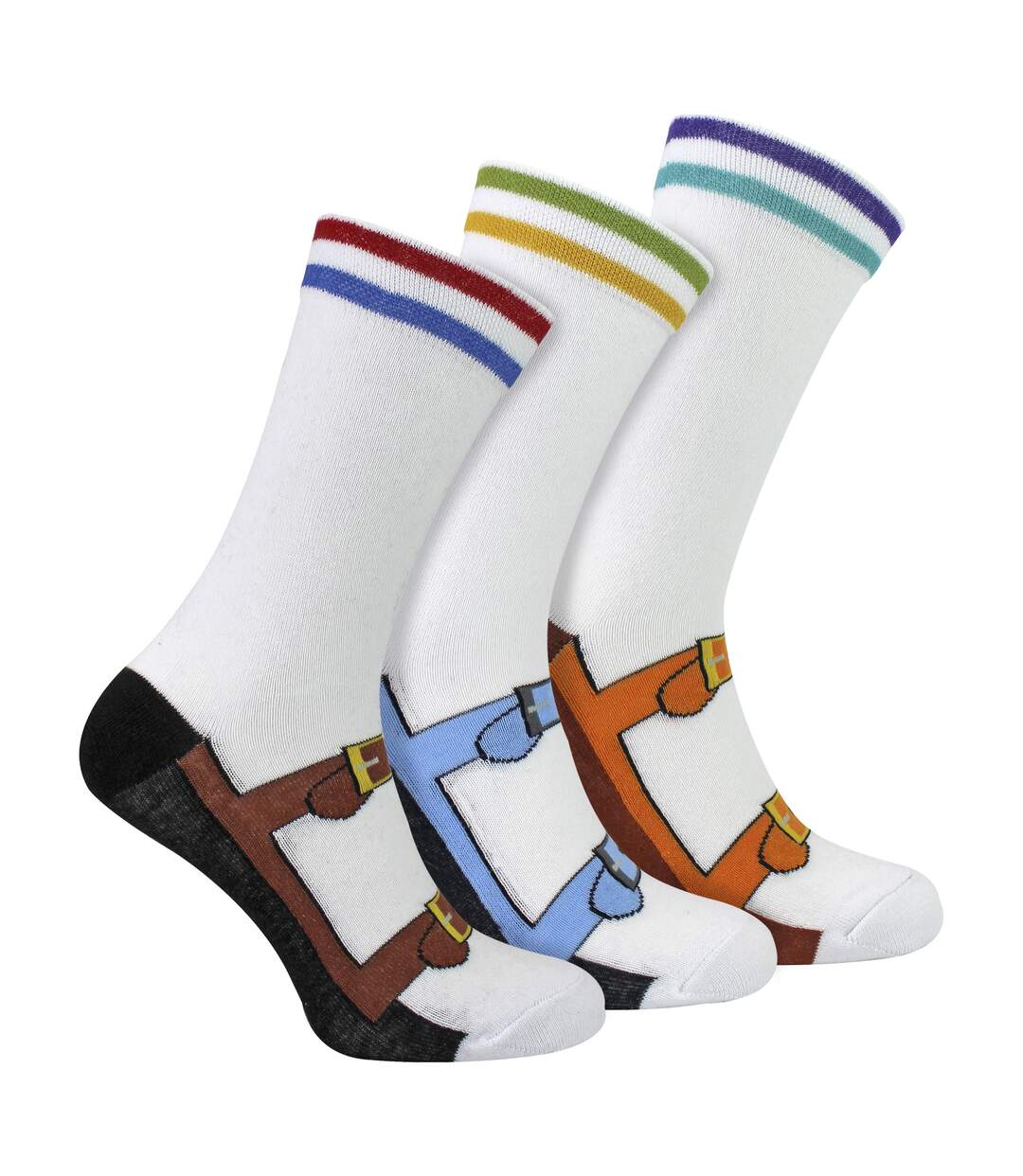 3 Pairs Mens Socks and Sandals Pattern Novelty Casual Socks | Funny Gift Idea-3