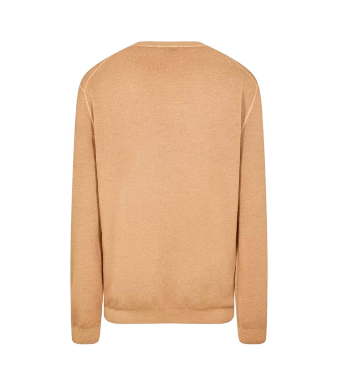 Mens Crew Neck Regular Long-sleeved Sweatshirt Medium Beige Boss-2