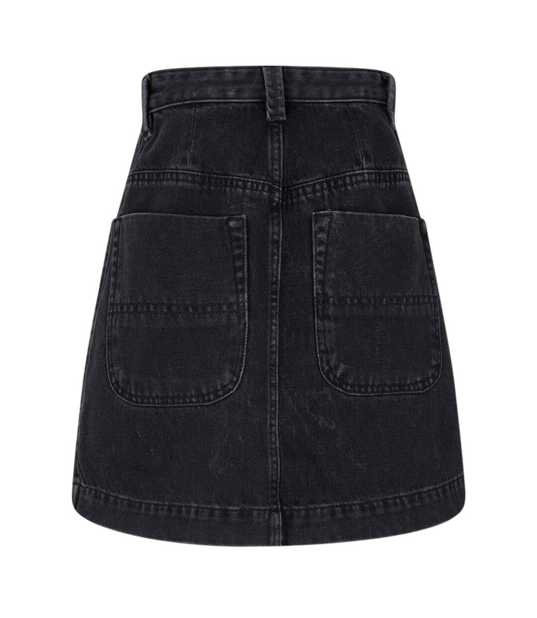 Mini Jupe Femme Noir Gris Bleu Denim Diesel-3