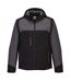 Portwest Mens KX3 Contrast Hooded Soft Shell Jacket (Black/Gray)