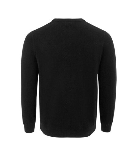 Mens Knitted Crew Neck Jumper Black Giorgio