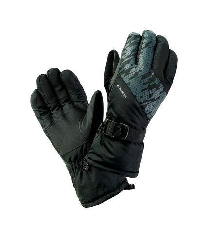 Hi-Tec Mens Elime Printed Ski Gloves (Black/Gray) - UTIG1106