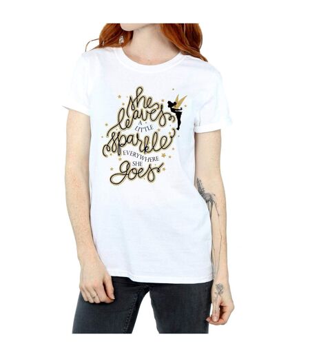 Disney Femme/Ladies - T-shirt boyfriend en coton avec étoiles de la Fée Clochette (Blanc) - UTBI46460