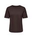 T-Shirt marron foncé femme only happy-1