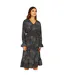 Womens/ladies Butterfly V Neck Midi Dress Black Mela London-4