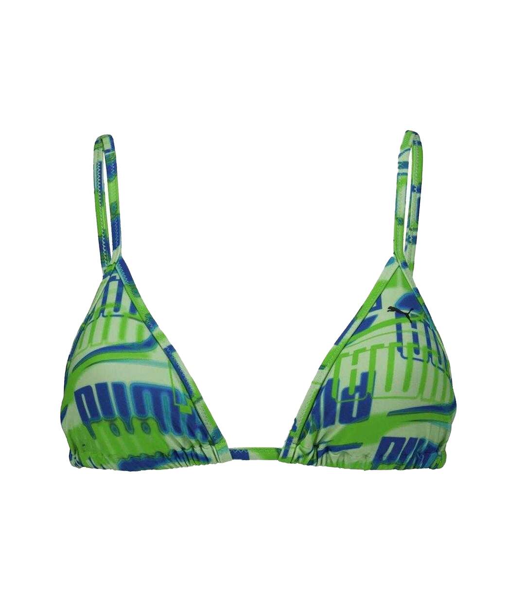 Womens/ladies Triangle Cups Bikini Green Puma-1