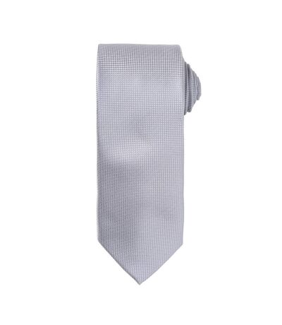 Premier Mens Micro Waffle Formal Work Tie (Silver) (One Size)