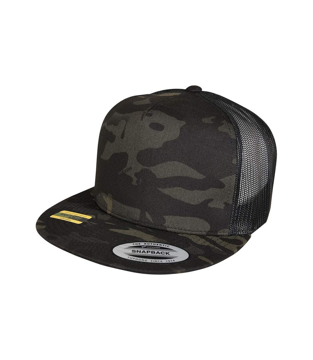Unisex adult camouflage trucker cap black Flexfit-1