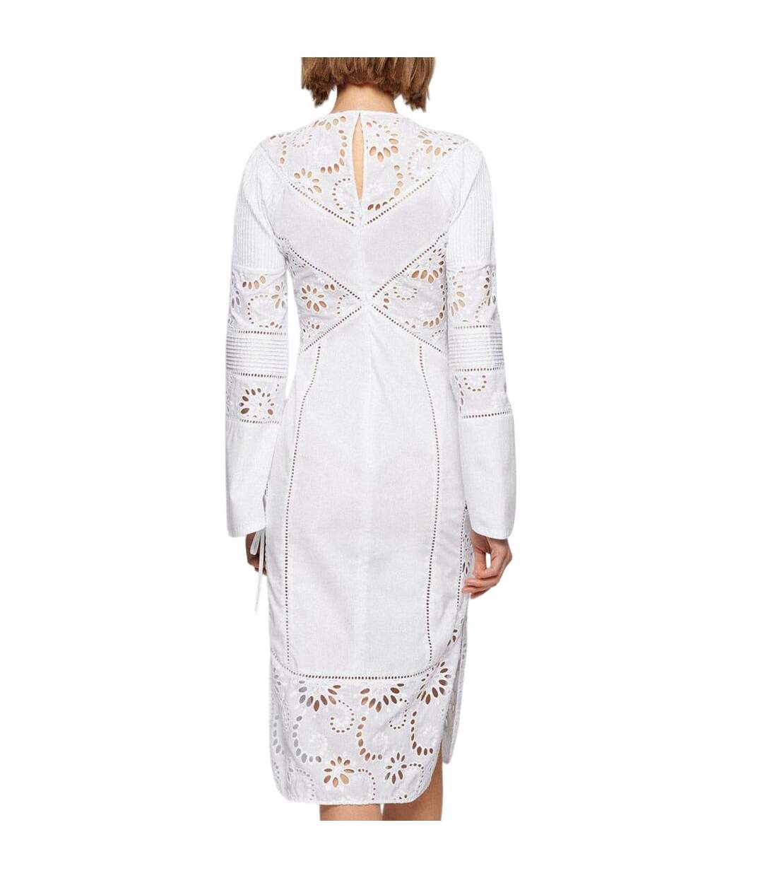 Robe Style Bord Brodé Danouk Femme Blanc Boss-3