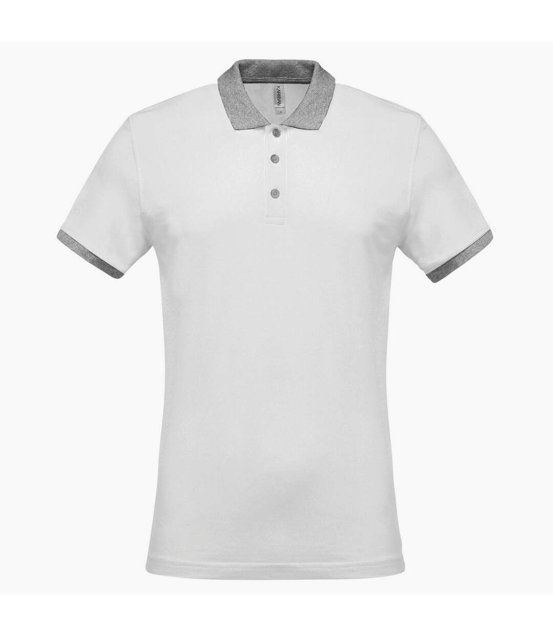 Polo pique homme blanc / gris oxford Kariban