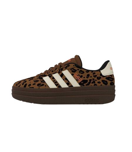 Womens/ladies Court Bold Leather Trainers Leopard Adidas