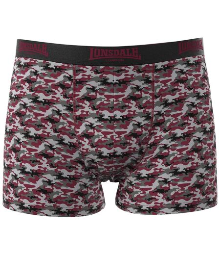 Lot De 2  Boxers Motif/style Camouflage Homme Rouge Pastel Noir Lonsdale