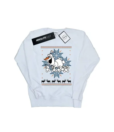 Disney Sweatshirt Frozen Christmas Olaf And Snowmen Womens/Ladies (Blanc) - UTBI6050