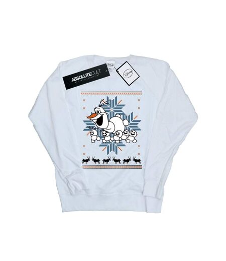 Disney Sweatshirt Frozen Christmas Olaf And Snowmen Womens/Ladies (Blanc) - UTBI6050