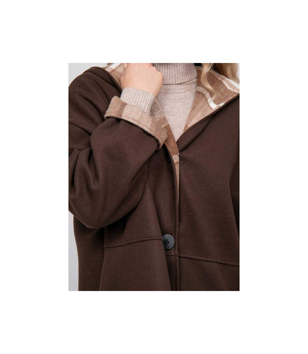 Manteau capuche doublure carreaux ULEZ - Dona X Lisa-3