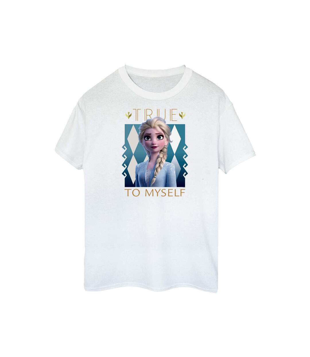 Disney Womens/Ladies Frozen 2 Elsa True To Myself Cotton Boyfriend T-Shirt (Blanc) - UTBI48116-1
