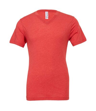 Canvas Mens Triblend V-Neck Short Sleeve T-Shirt (Light Red Triblend)