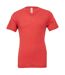 Canvas Mens Triblend V-Neck Short Sleeve T-Shirt (Light Red Triblend)