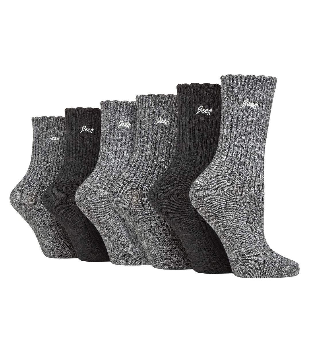Ladies 6 Pack Bamboo Boot Socks | Cute Scalloped Top Socks-1