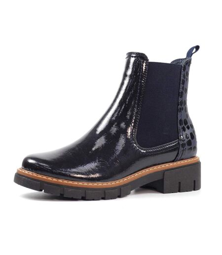Bottines Motif/style Verni Peace Femme Bleu Lunar