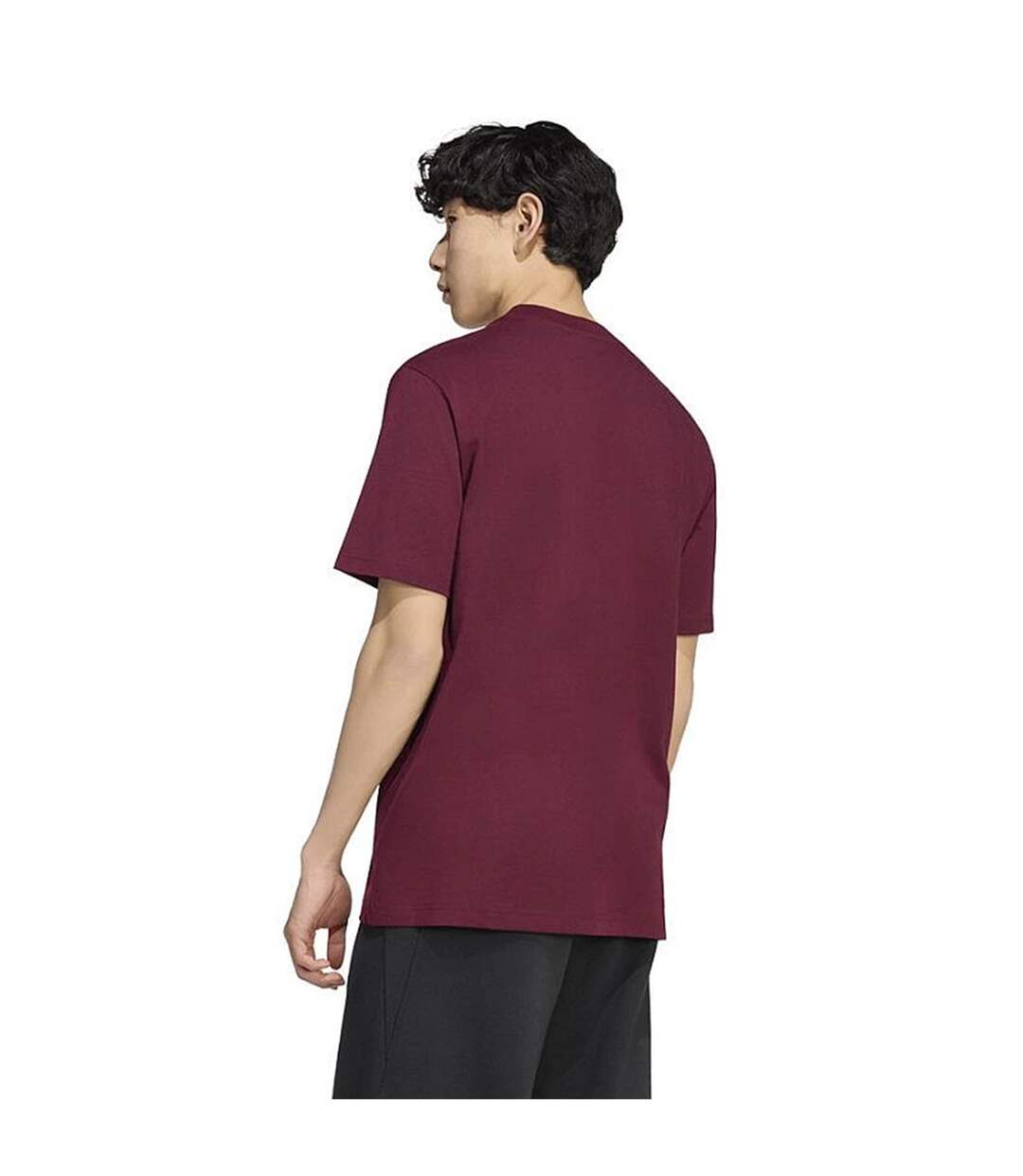 T-shirt Motif/style Linéaire Homme Bordeaux Foncé Adidas-3