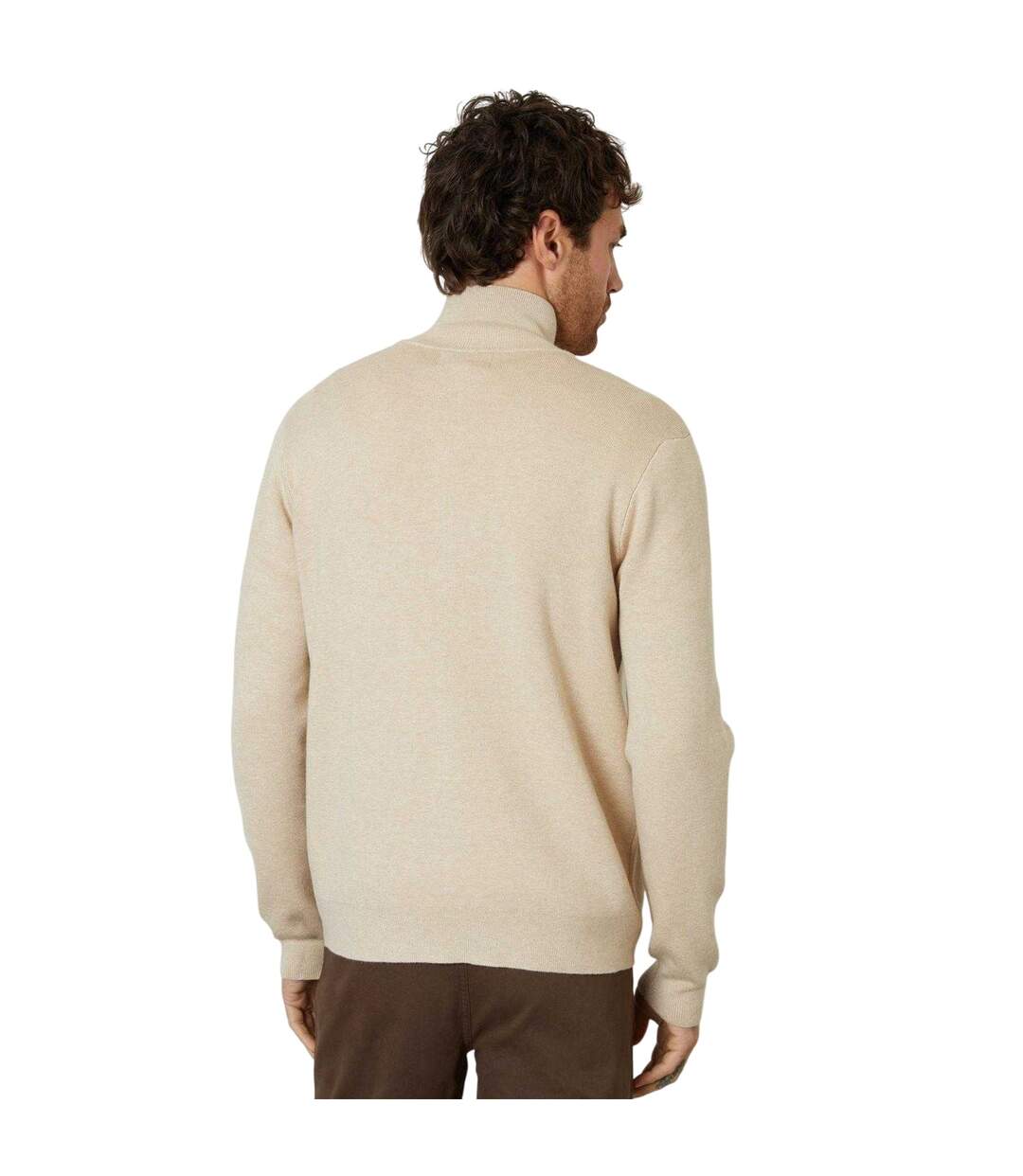 Mens Wynnstay Knitted Full Zip Cardigan Oatmilk Threadbare-3