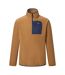 Haut Polaire À Col Montant Zippé Motif/style Panneau Contrasté Frankie Homme Brun Clair Vif Bleu Marine Regatta-2