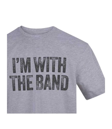 Unisex Adult I'm With The Band T-shirt Grey AWD
