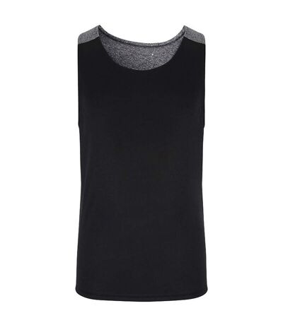 TriDri Mens Performance Contrast Vest (Black Melange/Black) - UTRW6545