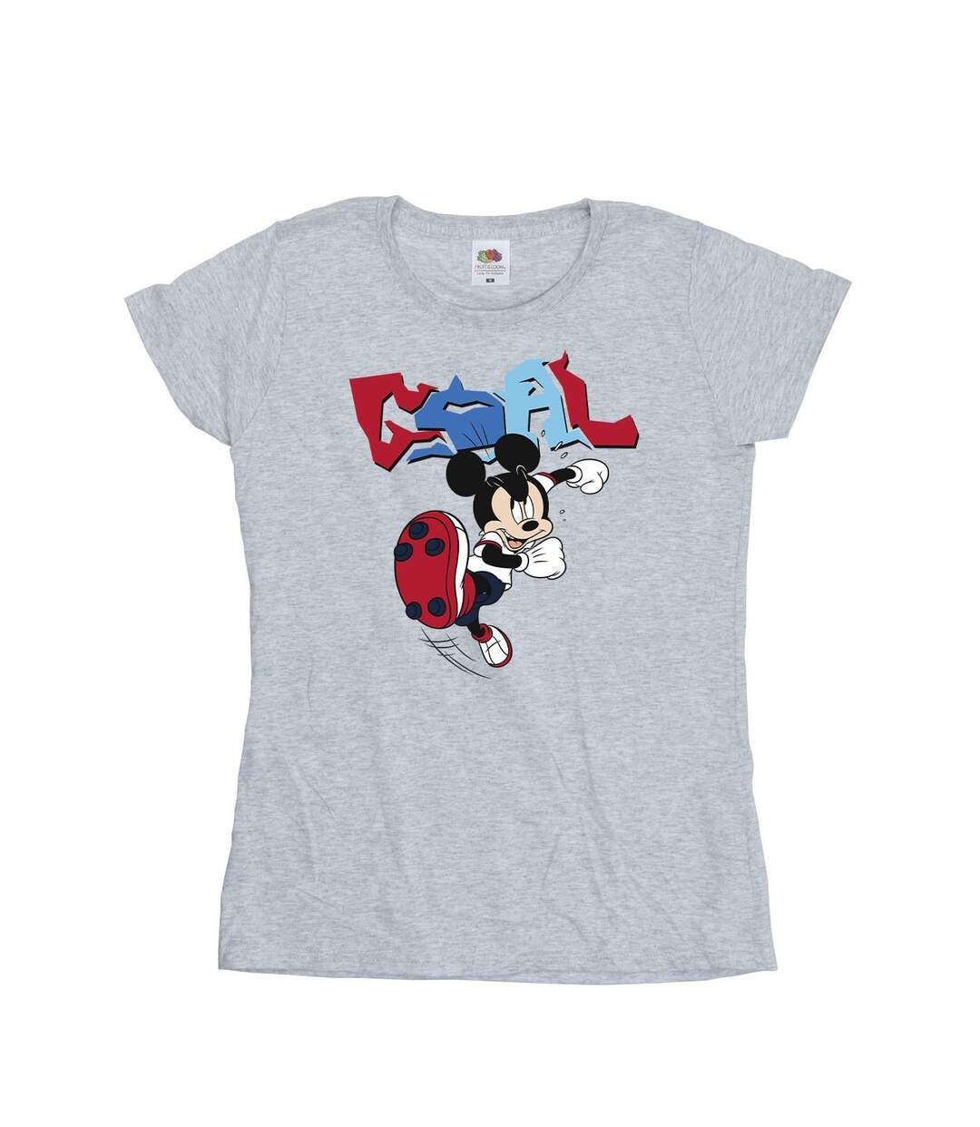 Disney T-shirt en coton Mickey Mouse Goal Striker Pose pour femmes/femmes (Gris sportif) - UTBI33428-1