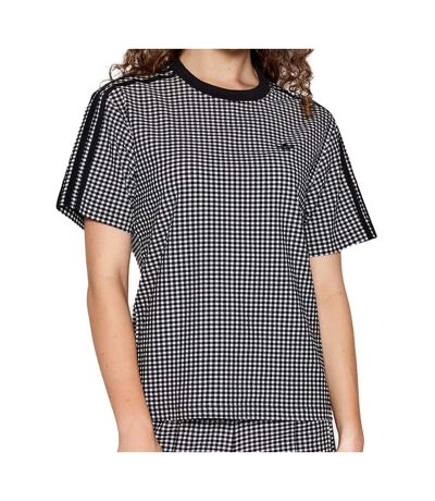 T-shirt Noir femme Adidas Gingham - 34