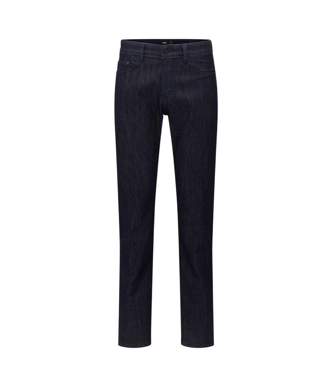 Mens Delaware3 Dark Wash Slim Jeans Navy Boss-2