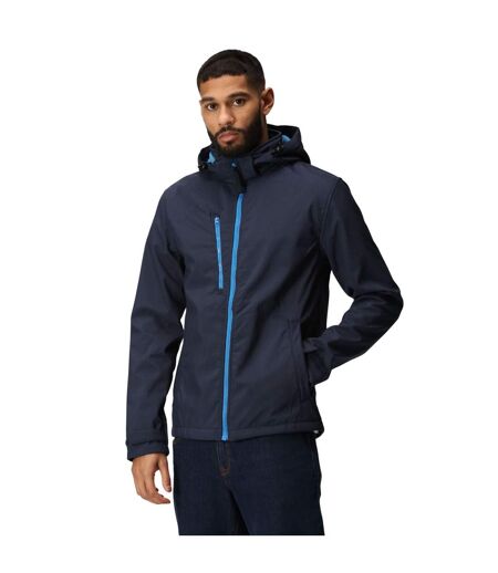 Mens Venturer 3 Layer Hooded Soft Shell Jacket Navy French Blue Regatta