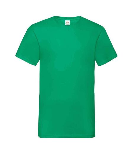 Mens valueweight v neck t-shirt kelly green Fruit of the Loom