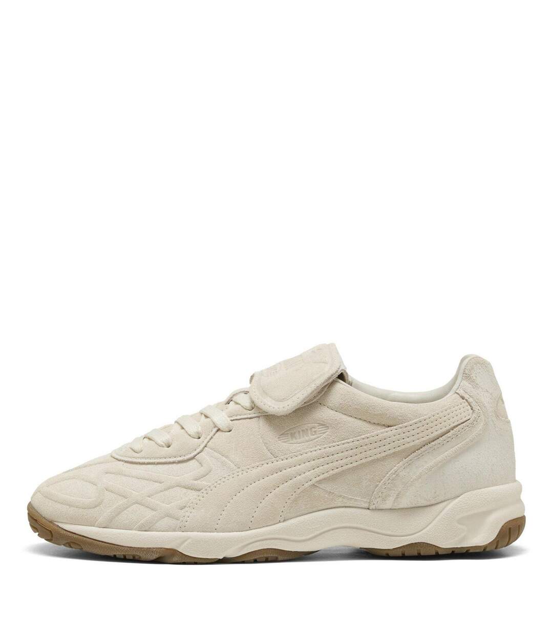 Mens King Suede Round Toe Shoes Alpine White Puma-2