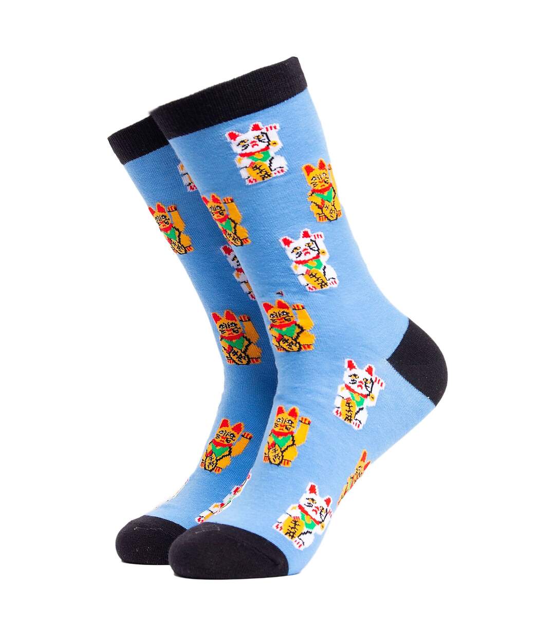 Cat Print Novelty Unisex Cotton Socks-1
