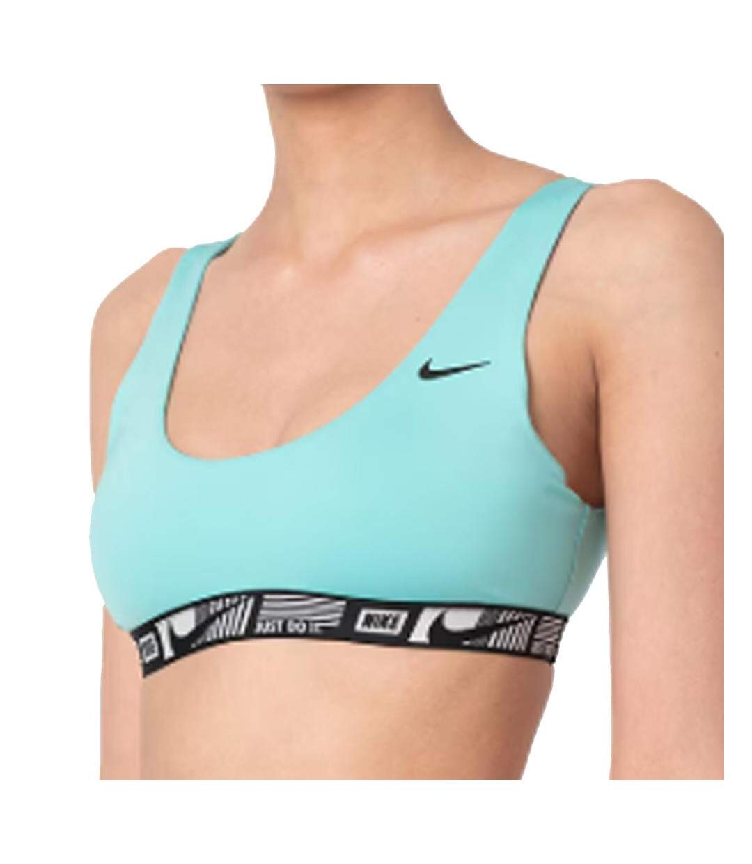 Haut de maillot de bain vert femme nike banded bottom - l-1