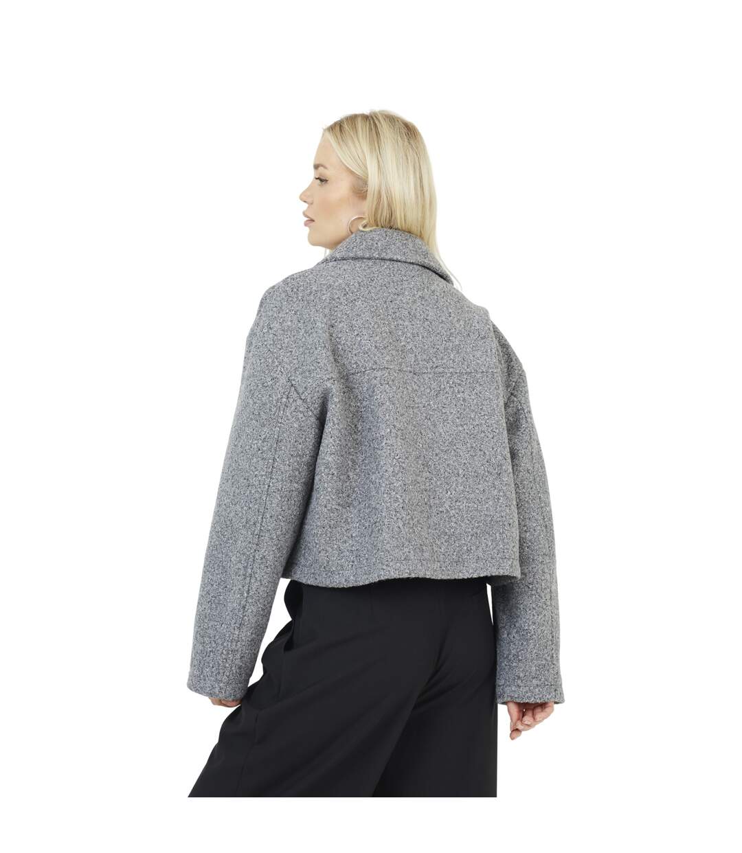 Womens/ladies Izai Bouclé Jacket Charcoal Grey Brave Soul-3