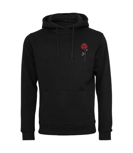 Mens Wild Rose Back Hoodie Imprimé Noir Mister Tee