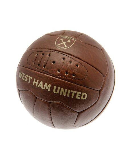 West Ham United FC - Ballon de foot RETRO (Marron) (Taille 5) - UTBS746